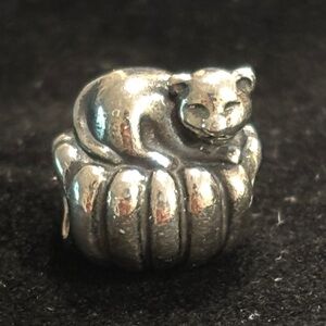 Pandora 925 Silver Cozy Cat Charm *RETIRED*